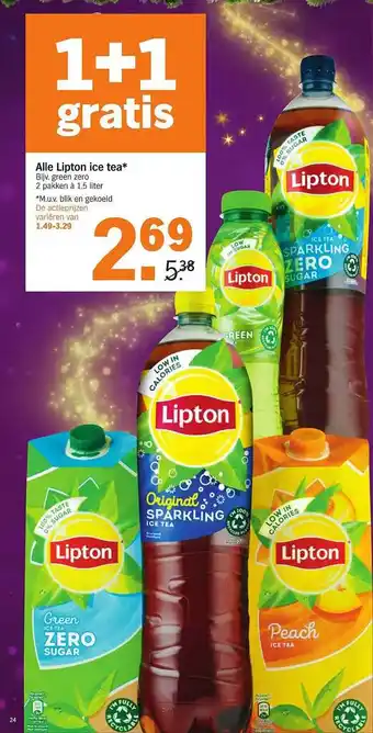 Albert Heijn Alle lipton ice tea 1+1 gratis aanbieding