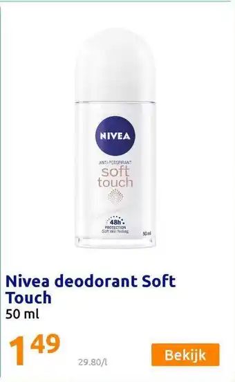 Action Nivea deodorant soft touch 50 ml aanbieding