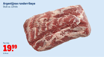 Makro Argentijnse runderribeye aanbieding