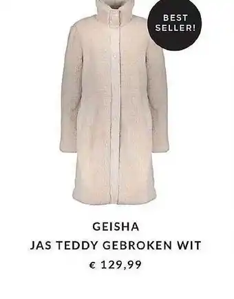 BoMonT Giesha jas teddy gebroken wit aanbieding