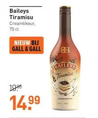 Gall & Gall Baileys tiramisu creamlikeur aanbieding