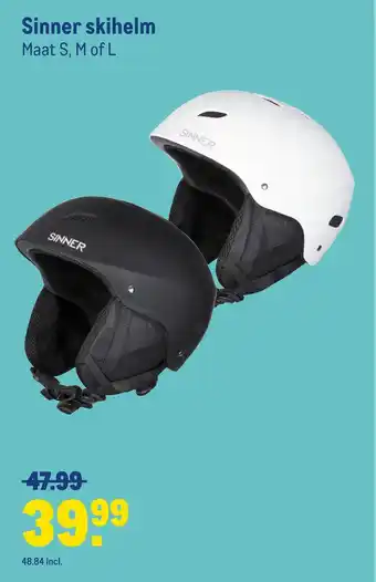 Makro Sinner skihelm maat s, m of l aanbieding