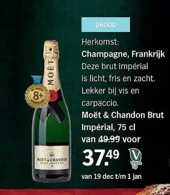 Albert Heijn Moët & chandon brut impérial aanbieding