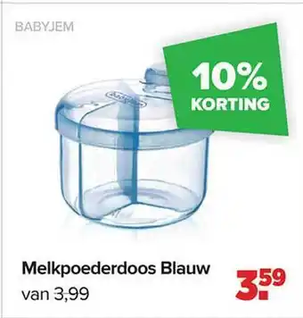 Baby-Dump Melkpoederdoos blauw babyjem aanbieding