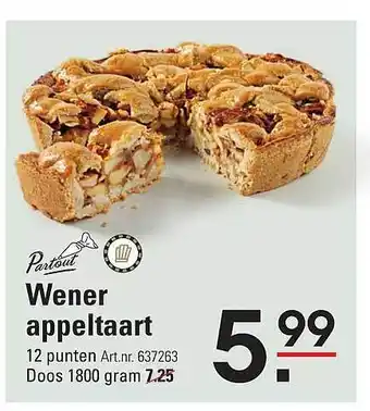 De Kweker Partout wener appeltaart aanbieding