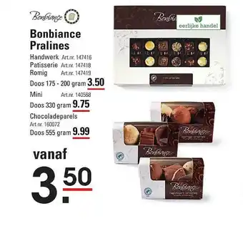 De Kweker Bonbiance pralines aanbieding