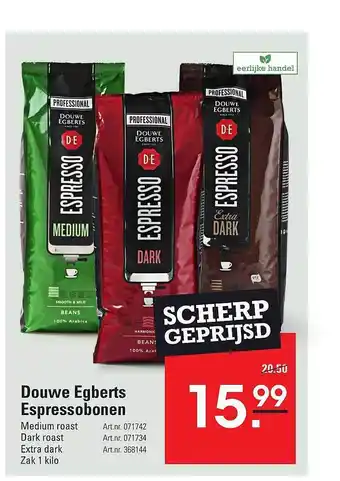 De Kweker Douwe egberts espressobonen aanbieding