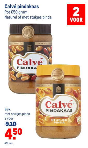 Makro Calvé pindakaas aanbieding