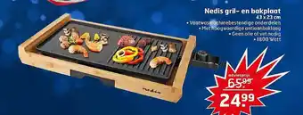 Trekpleister Nedis grill - en bakplaat 43 x 23 cm aanbieding