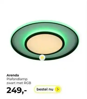 Lampidee Arenda plafondlamp zwart met rgb aanbieding