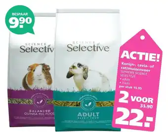 Ranzijn Konijn-, cavia- of rat-muizenvoer supreme science selective aanbieding