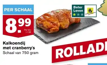 Hoogvliet Kalkoendij met cranberry's 750 gram aanbieding