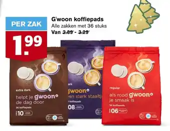 Hoogvliet G'woon koffiepads 36 stuks aanbieding