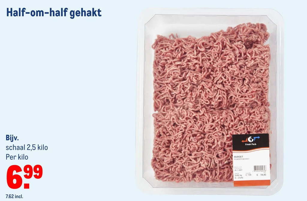 Half-om-half gehakt aanbieding bij Makro