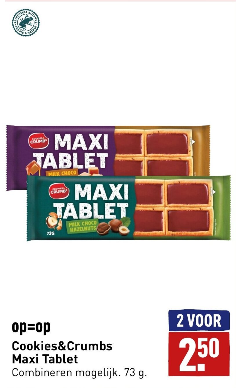 Cookies&Crumbs Maxi Tablet 73 gram aanbieding bij ALDI
