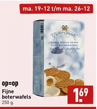 ALDI Fijne boterwafels 250 gram aanbieding