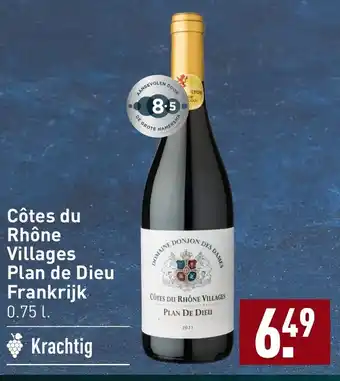 ALDI Cotes du Rhone Villages Plan de Dieu Frankrijk 0.75 liter aanbieding