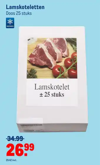 Makro Lamskoteletten doos 25 stuks aanbieding