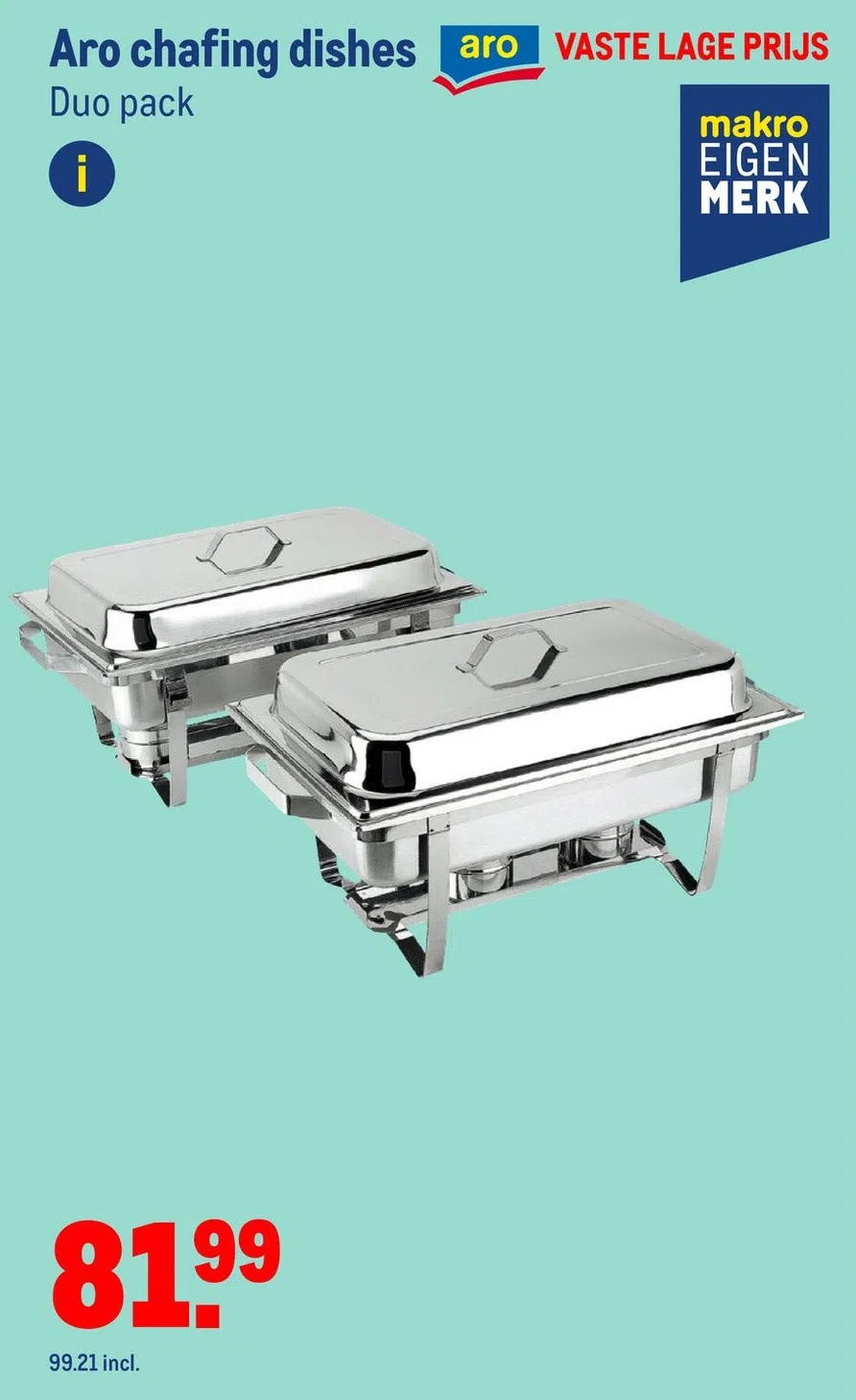 Aro chafing dishes aanbieding bij Makro