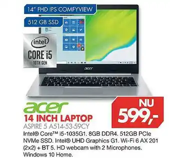 Vobis Acer 14 inch laptop aspire 5 a514-53-59cy aanbieding