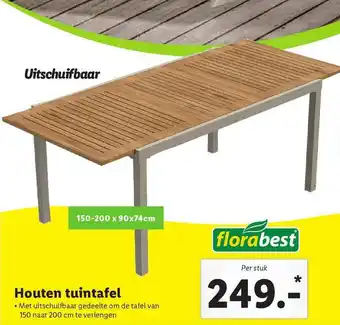 Lidl Florabest houten tuintafel aanbieding