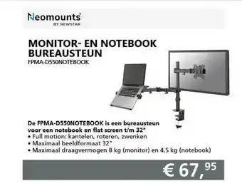 ITPRODEALS Neomounts monitor- en notebook bureausteun fpma-d550notebook aanbieding