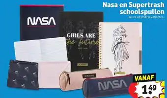 Kruidvat Nasa en Supertrash schoolspullen aanbieding