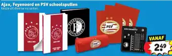 Kruidvat Ajax, Feyenoord en PVS schoolspullen aanbieding
