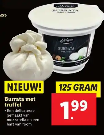 Lidl Burrata met truffel 125g aanbieding