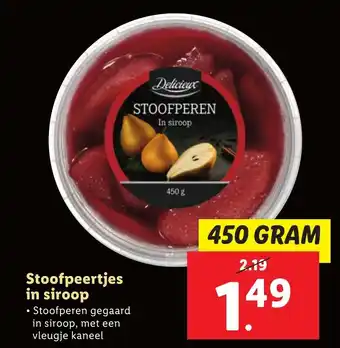 Lidl Stoofpeertjes in siroop 450g aanbieding