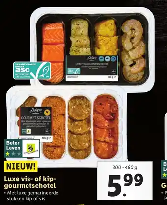 Lidl Luxe vis- of kip- gourmetschotel 300-480g aanbieding