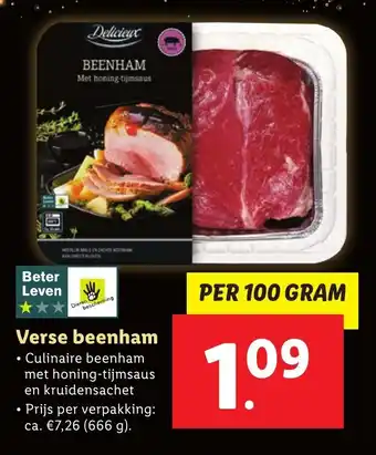 Lidl Verse beenham 100g aanbieding