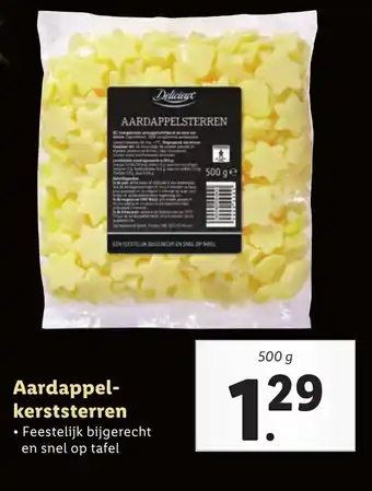 Lidl Aardappel- kerststerren 500g aanbieding