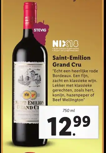 Lidl Saint-emilion grand cru 750ml aanbieding