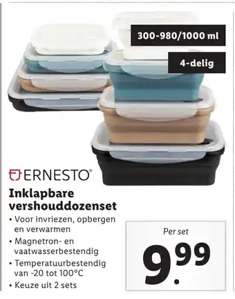 Lidl Ernesto inklapbare vershouddozenset aanbieding