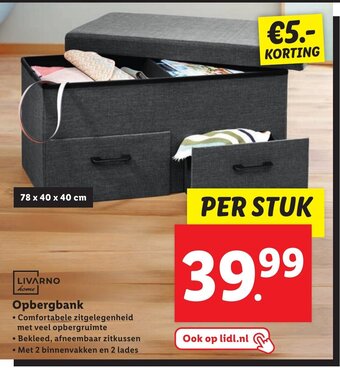 Lidl Livarno home opbergbank aanbieding