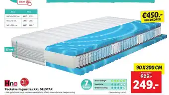 Lidl HN8 pocketveringmatras XXL gelstar 90 x 200cm aanbieding