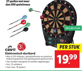Lidl Crivit elektronisch dartbord aanbieding