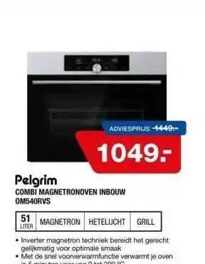 Electroworld Pelgrim combi magnetronoven inbouw om54orvs aanbieding