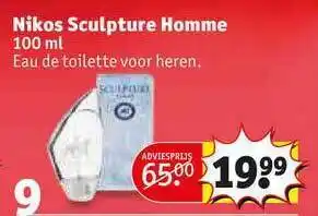 Kruidvat Nikos sculpture homme 100ml eau de toilette voor heren aanbieding