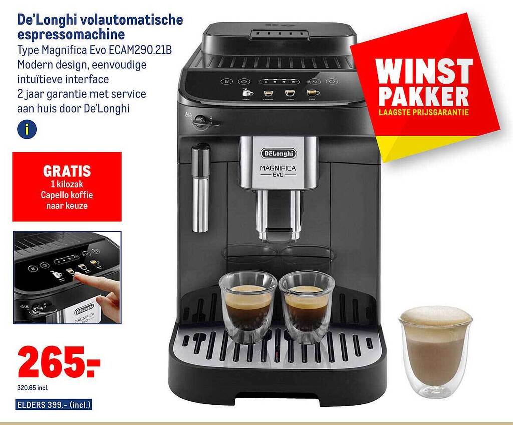 De'longhi volautomatische espressomachine aanbieding bij Makro
