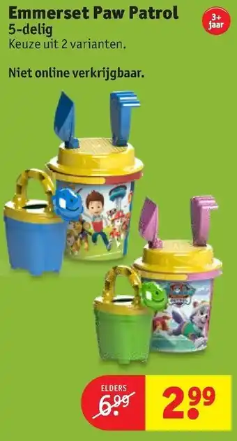 Kruidvat Emmerset Paw Patrol 5-delig aanbieding