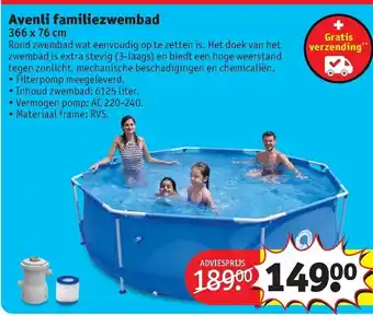 Kruidvat Avenli Familiezwembad 366*76 cm aanbieding