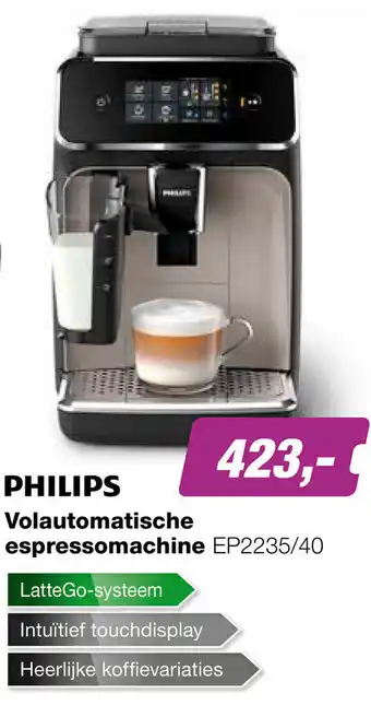 EP Philips Volautomatische Espressomachine | EP2235/40 aanbieding