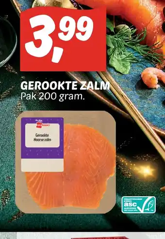 Dekamarkt Gerookte Zalm pak 200 gr aanbieding