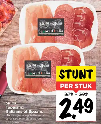 Vomar Voordeelmarkt Tapasmix Italiaans of Spaans 100g aanbieding