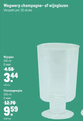 Makro Wegwerp wijnglazen aanbieding