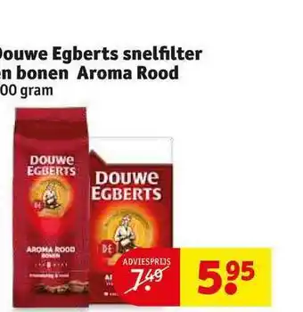 Kruidvat Douwe egberts snelfilter en bonen aroma rood aanbieding