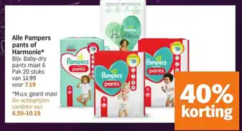 Albert Heijn Alle pampers pants of harmonie aanbieding