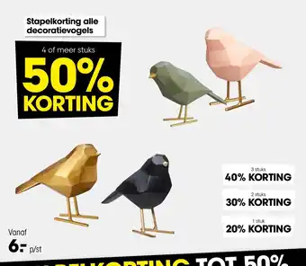 Kwantum Stapelkorting alle decoratievogels aanbieding